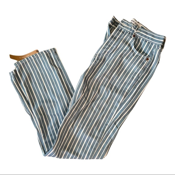 Reformation Cynthia striped high rise straight jeans 25 - Picture 8 of 9